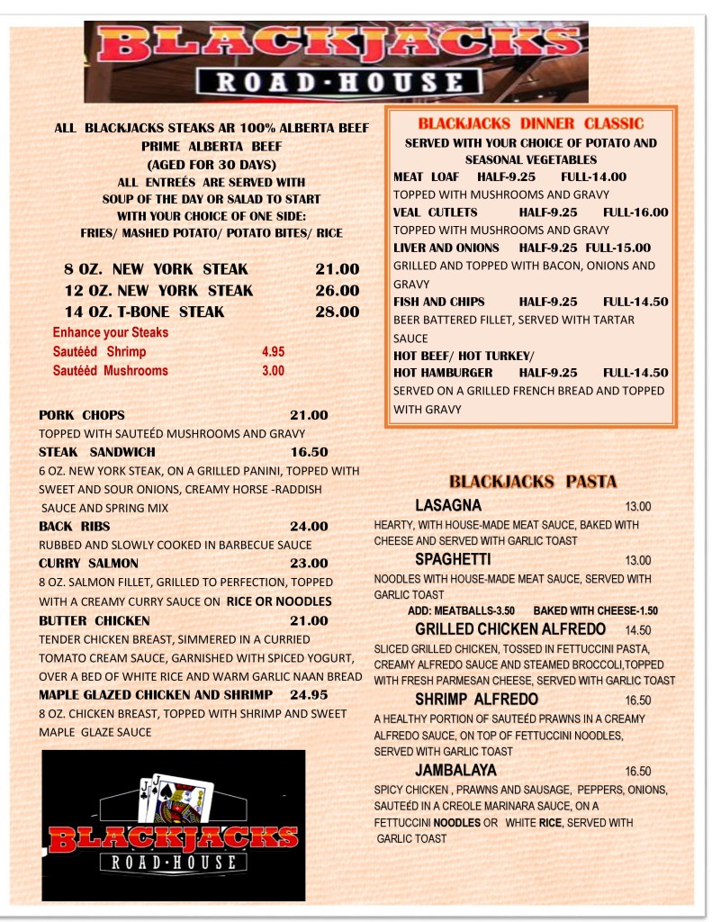 Our Menu | Blackjacks Roadhouse